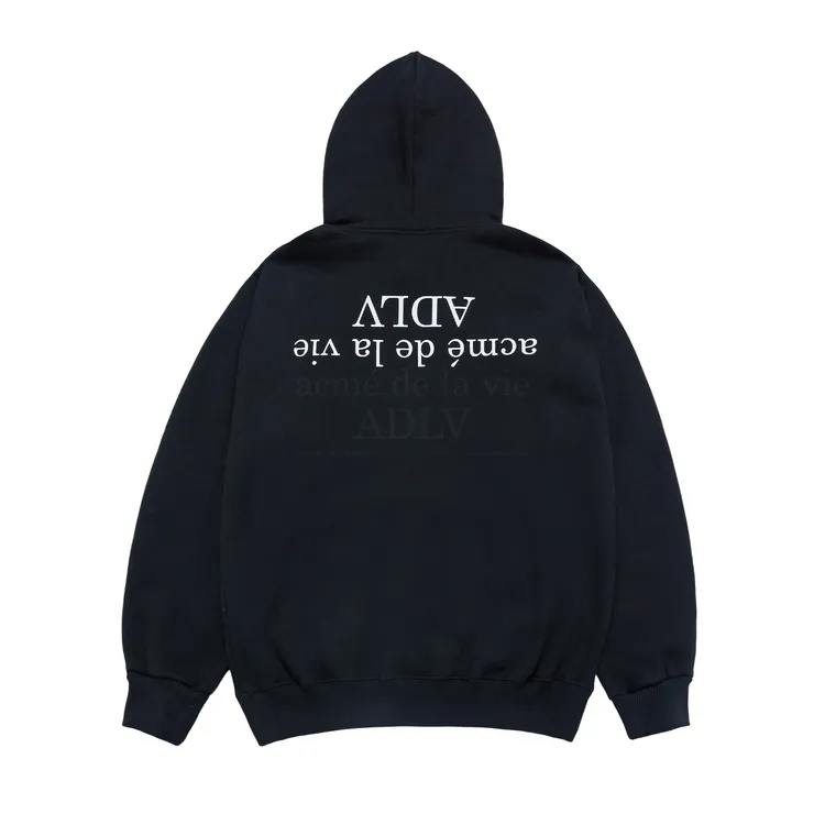 Áo Hoodie Upside Down Logo Napping Đen