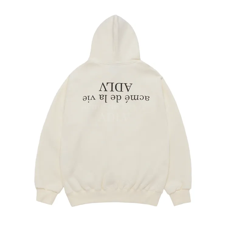 Áo Hoodie Upside Down Logo Napping Trắng Ngà