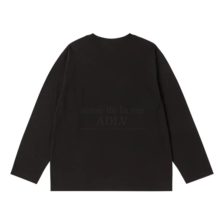 Áo Thun Dài Tay Grunge Reversal Logo Đen