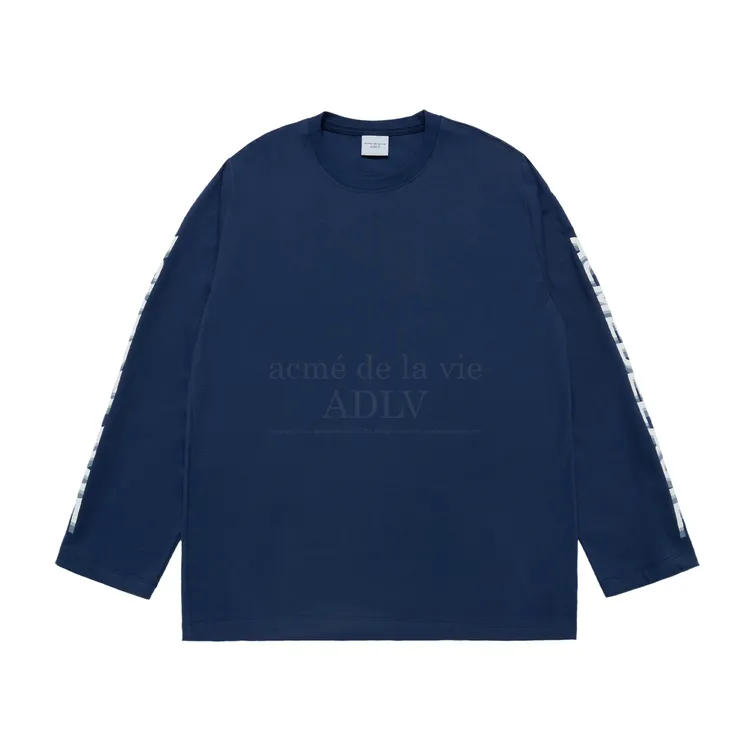 Áo Thun Sleeve Lettering Logo Xanh Navy