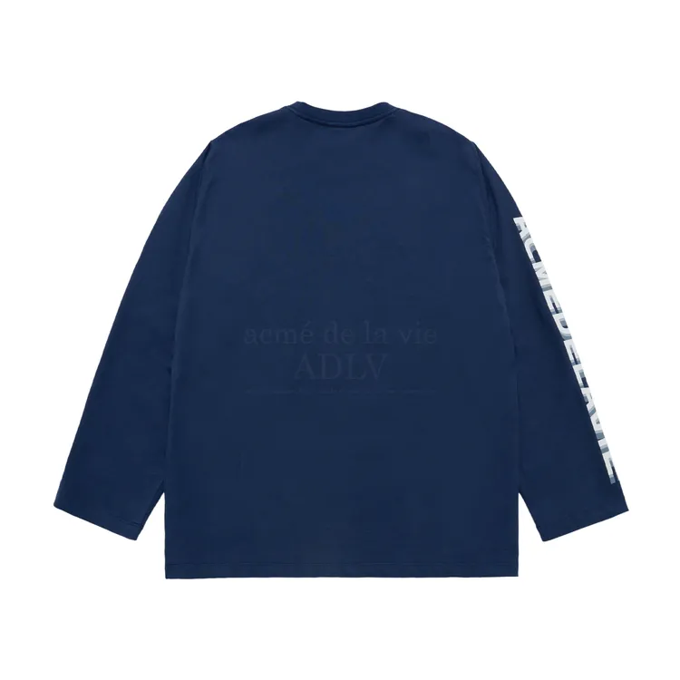 Áo Thun Sleeve Lettering Logo Xanh Navy