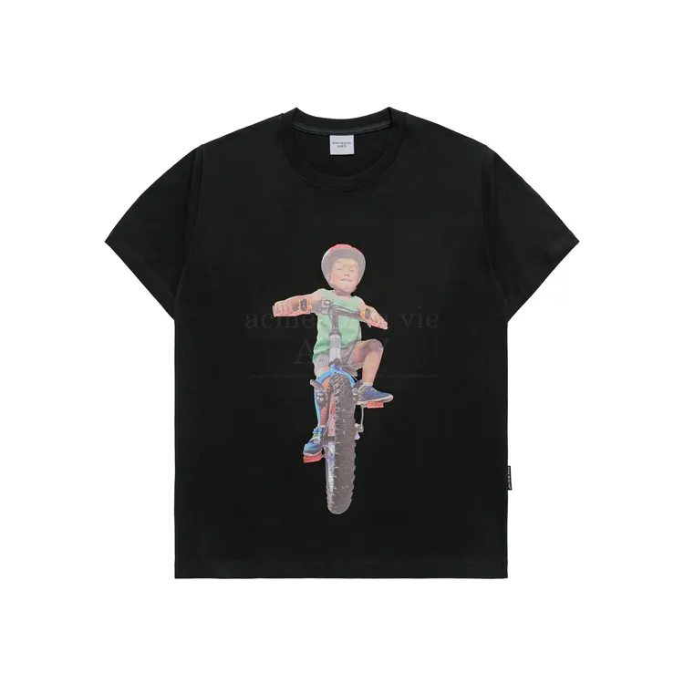 Áo Thun ADLV Baby Face Bicycles Boy Đen