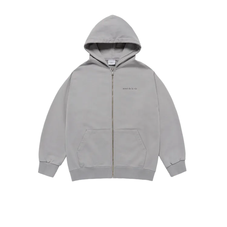 Áo Hoodie Kéo Khóa Basic Bio Washing Xám