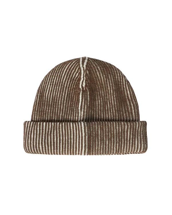 Mũ Beanie Two Tone Label Point Nâu