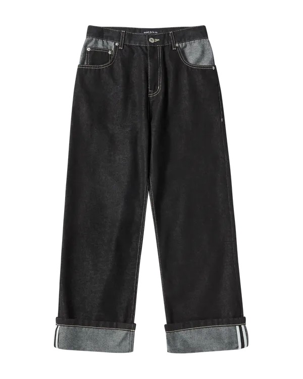 Quần Denim Roll Up Đen