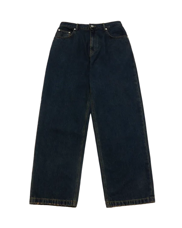Quần Denim Tapered Fit Washing Đen