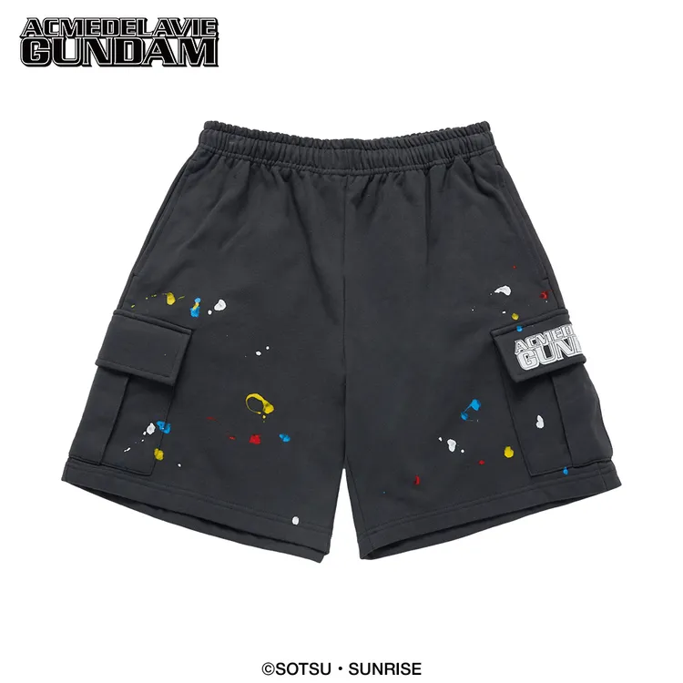 Quần shorts cargo MOBILE SUIT GUNDAM Painting Than chì
