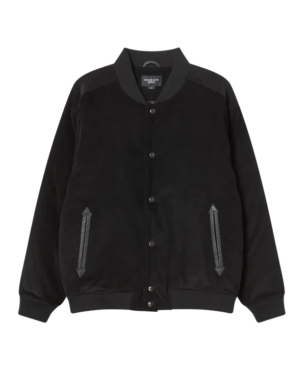 Áo Khoác Corduroy Bomber Đen