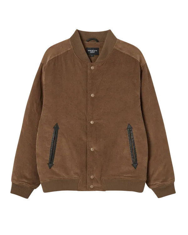 Áo Khoác Corduroy Bomber Nâu