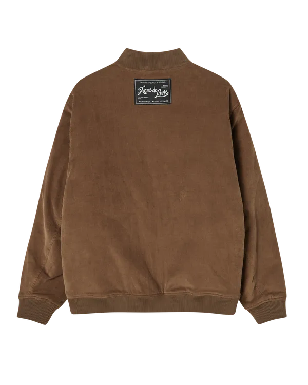 Áo Khoác Corduroy Bomber Nâu