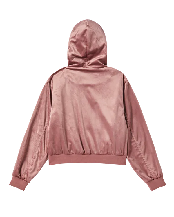Áo Hoodie kéo khóa nữ Velvet Hồng