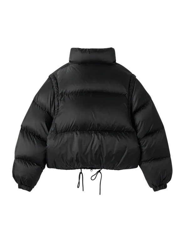 Áo Khoác nữ Detachable Crop Duck Down Đen