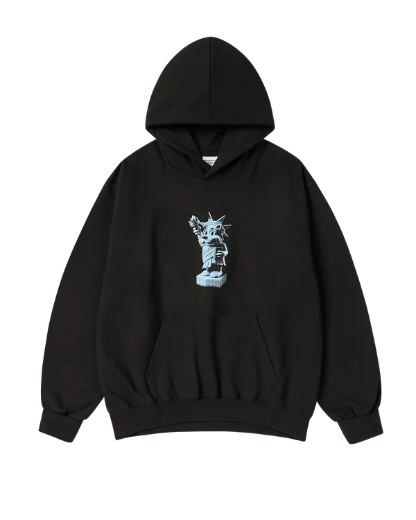 Áo Hoodie Ac Bear Statue Of Liberty Đen