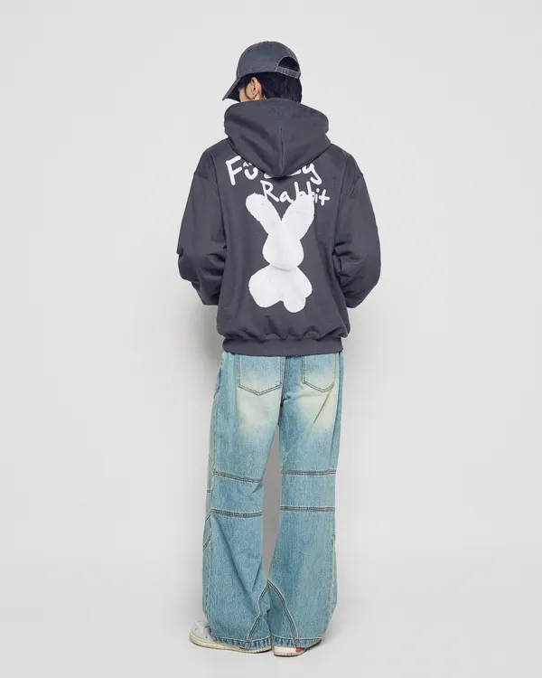 &Aacute;o Hoodie DOODLE FUZZY RABBIT Than ch&igrave;