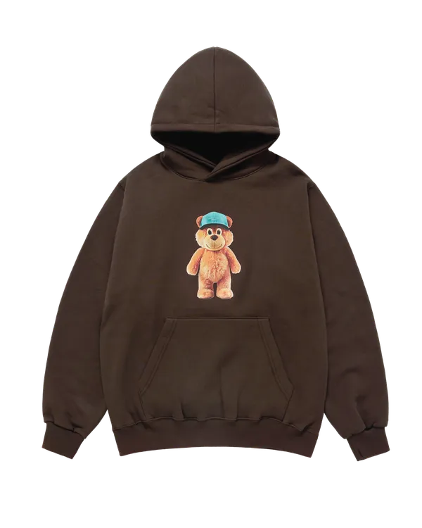 Áo Hoodie 3D Stand AC Bear Napping Nâu đậm