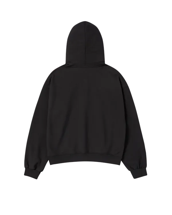 Áo Hoodie nữ crop Hand Sketch Đen