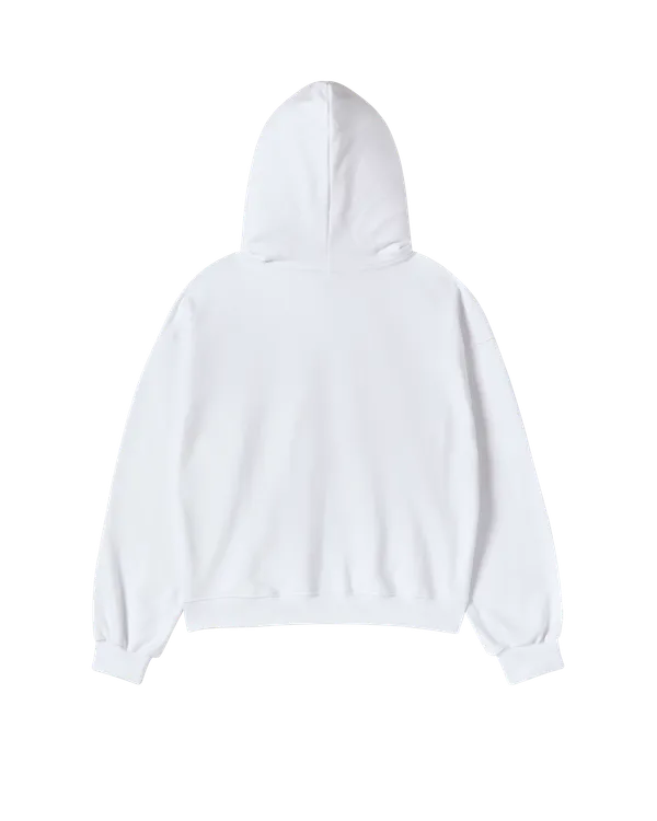 Áo Hoodie nữ crop Hand Sketch Trắng