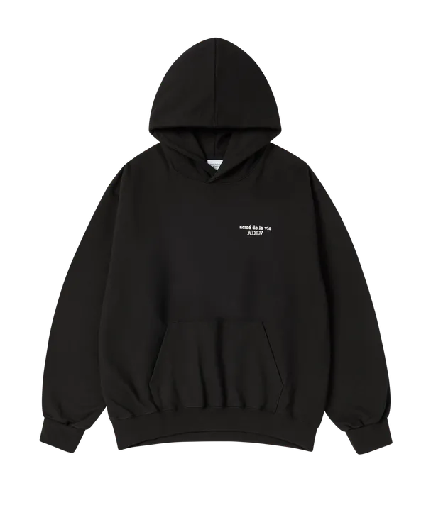 Áo Hoodie Border Line Basic Logo Đen