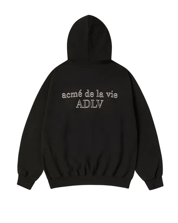 Áo Hoodie Border Line Basic Logo Đen
