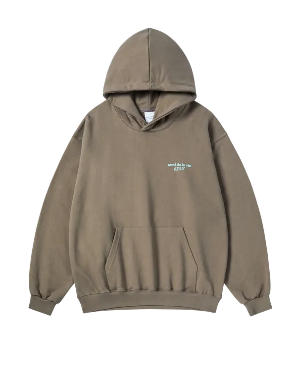 Áo Hoodie Border Line Basic Logo Ca cao