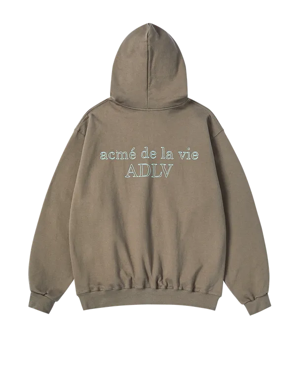 Áo Hoodie Border Line Basic Logo Ca cao