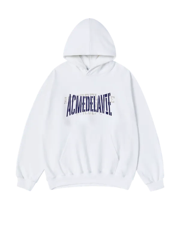 Áo Hoodie Double Layer Logo Trắng