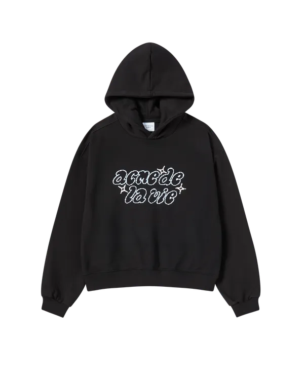 Áo Hoodie nữ crop Twinkle Đen