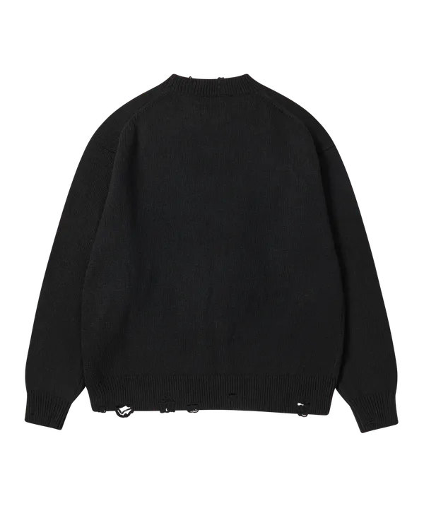 Áo Len Distressed Bear Đen