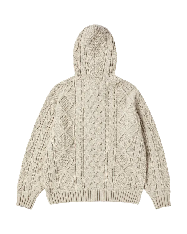 Áo Hoodie Low Gauge Cable Knit Be
