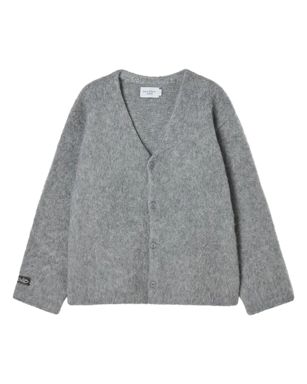 Áo Cardigan V Neck Solid Xám