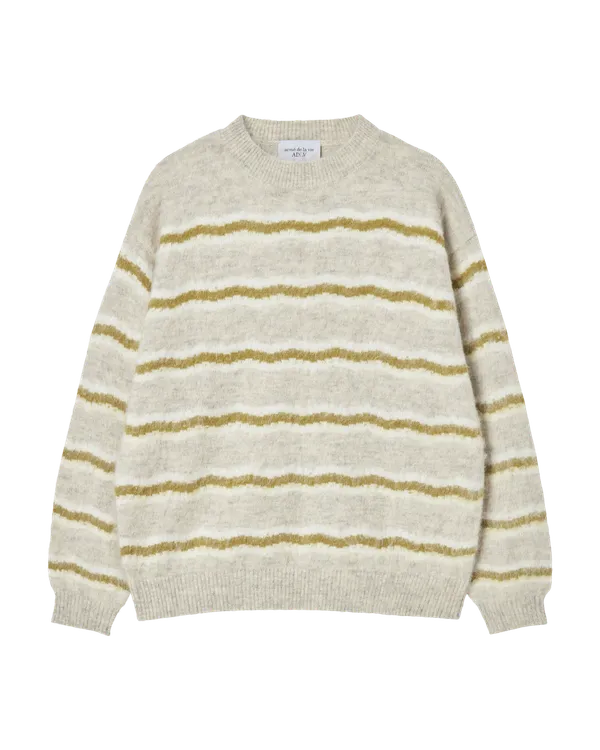 Áo Len Wave Stripe Trắng ngà