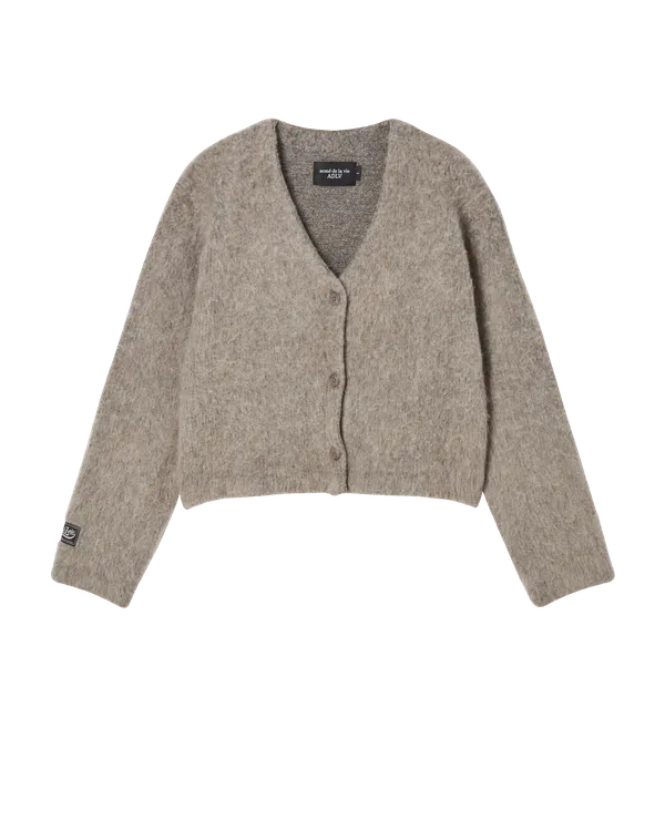 Áo Cardigan nữ V Neck Solid Ca cao