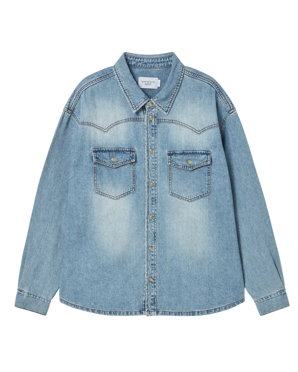 Áo Sơ Mi Dài Tay Western Over Fit Xanh dương