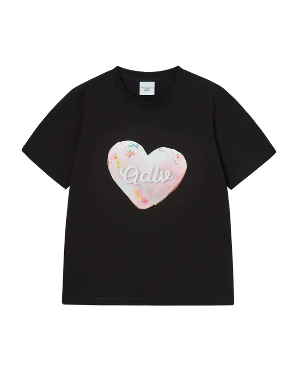 Áo thun nữ Heart Doughnut Đen