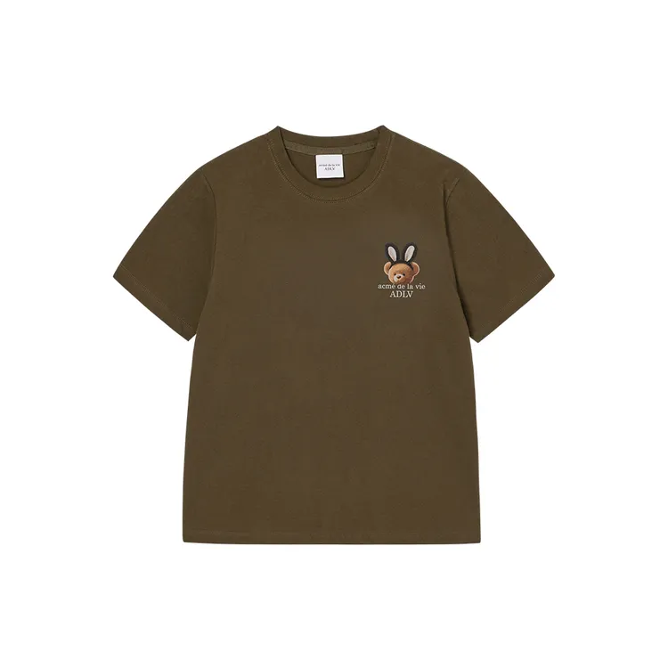 Áo thun nữ Rabbit Bear Doll Logo Ca cao
