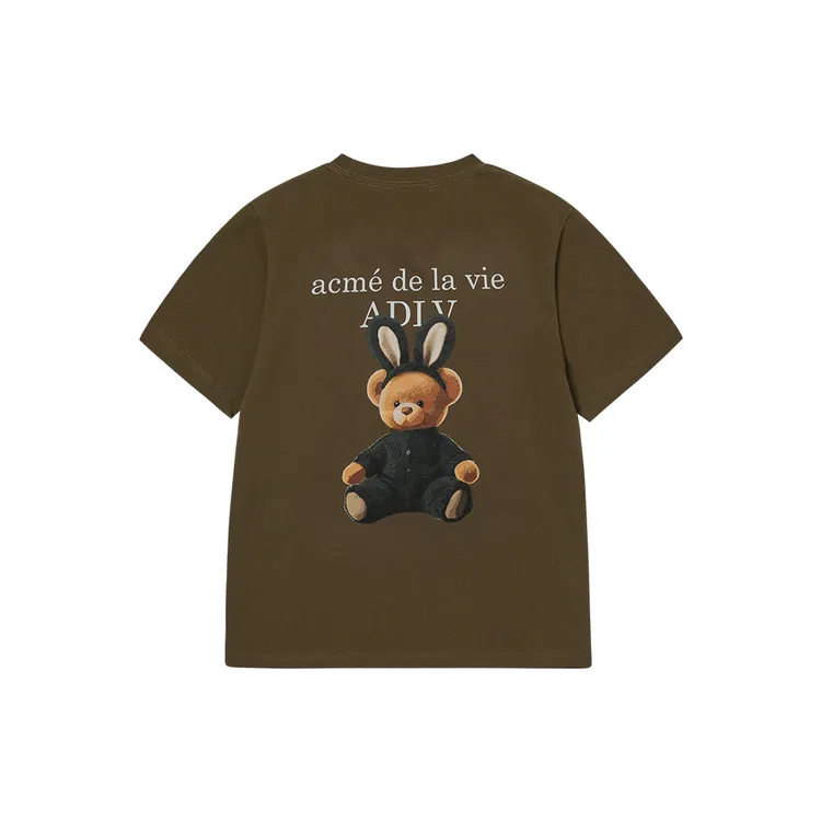 Áo thun nữ Rabbit Bear Doll Logo Ca cao