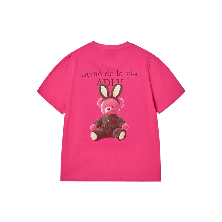 Áo thun nữ Rabbit Bear Doll Logo Hồng