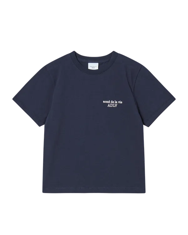 [KIDS] Áo Thun Border Line Basic Logo Xanh navy đậm