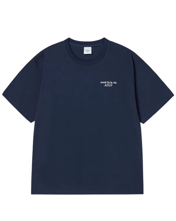 Áo Thun Border Line Basic Logo Xanh navy đậm