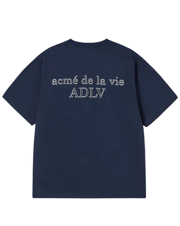 Áo Thun Border Line Basic Logo Xanh navy đậm