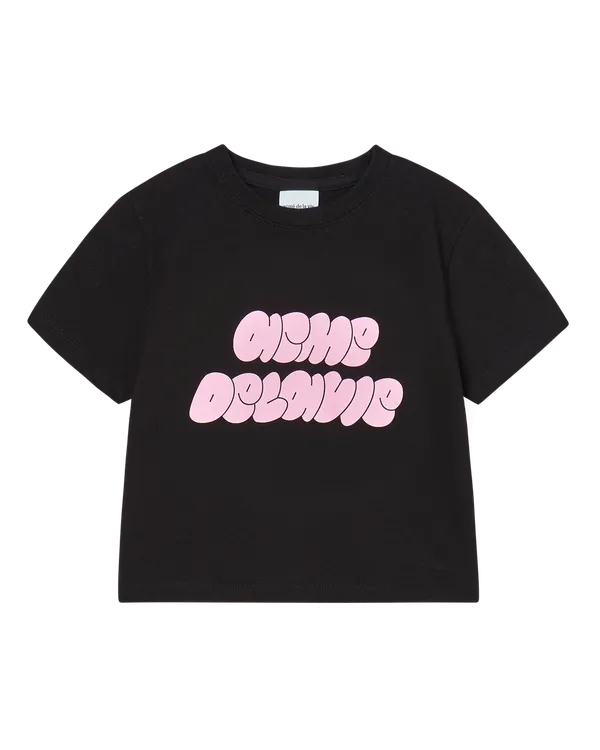 Áo Thun nữ crop Cloud Font Đen