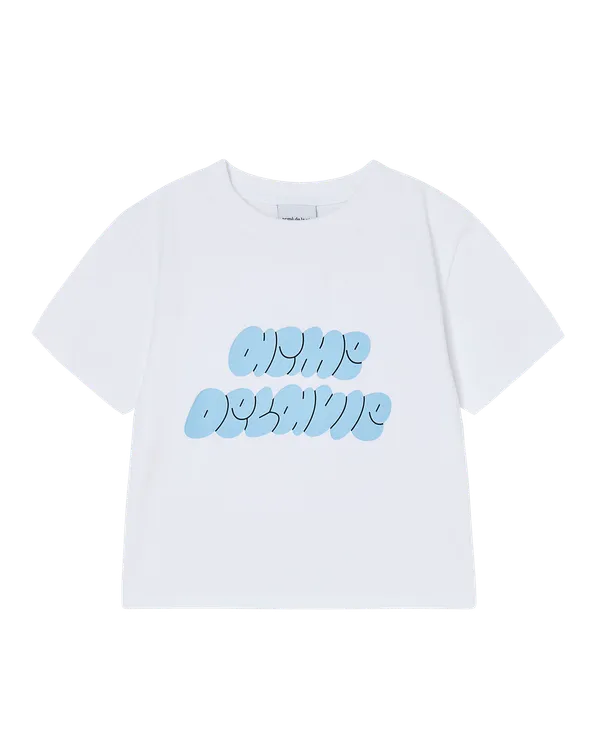 Áo Thun nữ crop Cloud Font Trắng