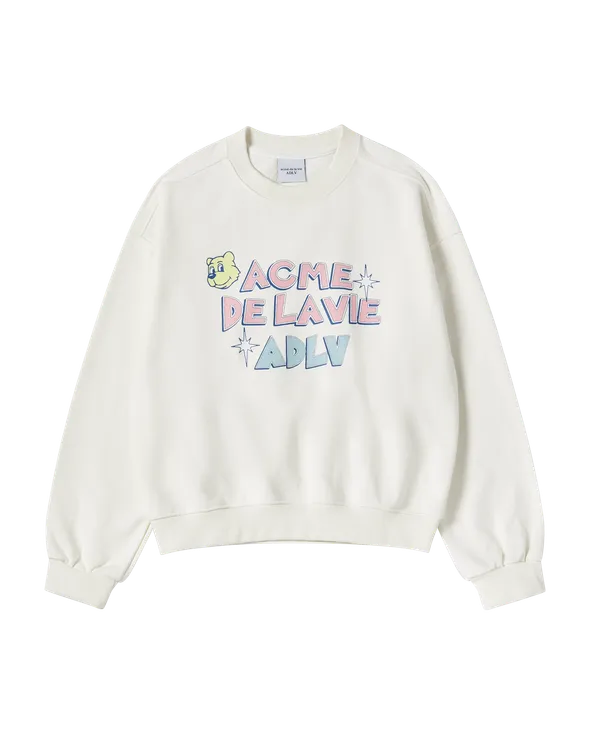 Áo Nỉ nữ crop Ac Bear Candy Kem