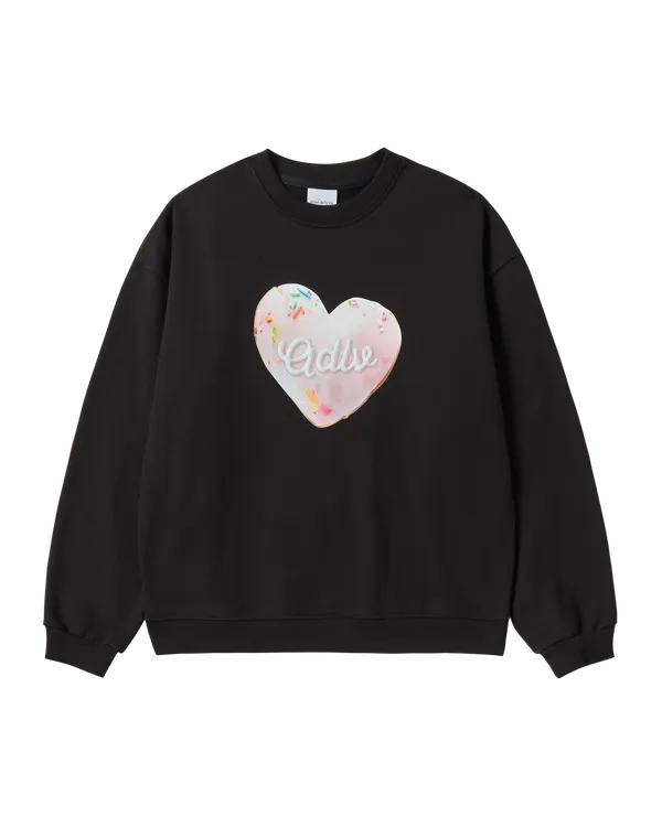 Áo Nỉ nữ Heart Doughnut Đen