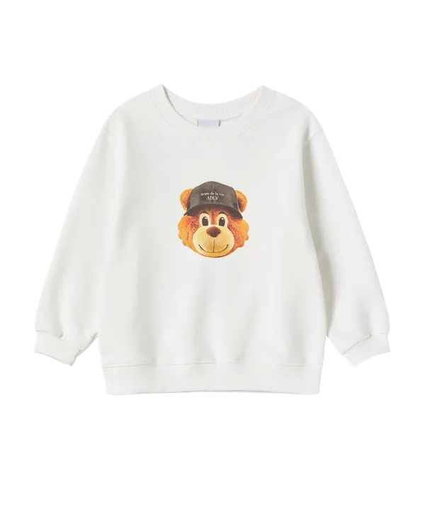 [KIDS] Áo Nỉ 3D Ac Bear Face Kem