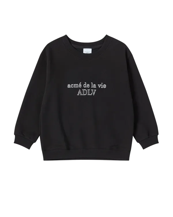[KIDS] Áo Nỉ Border Line Basic Logo Đen