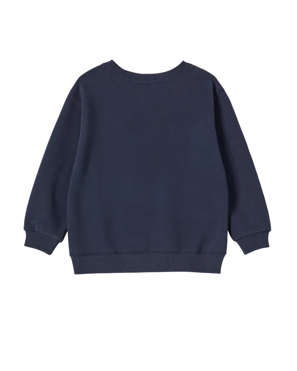 [KIDS] Áo Nỉ Border Line Basic Logo Xanh navy đậm