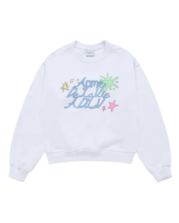 Áo Nỉ nữ crop Palette Lettering Trắng