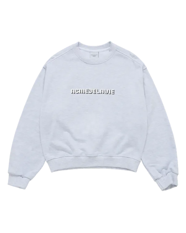 Áo Nỉ nữ crop Round Font Lettering Muối tiêu