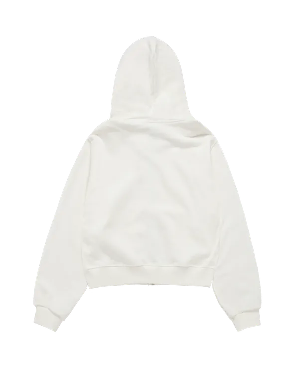 Áo Hoodie nữ crop kéo khóa Mini AC Bear Kem